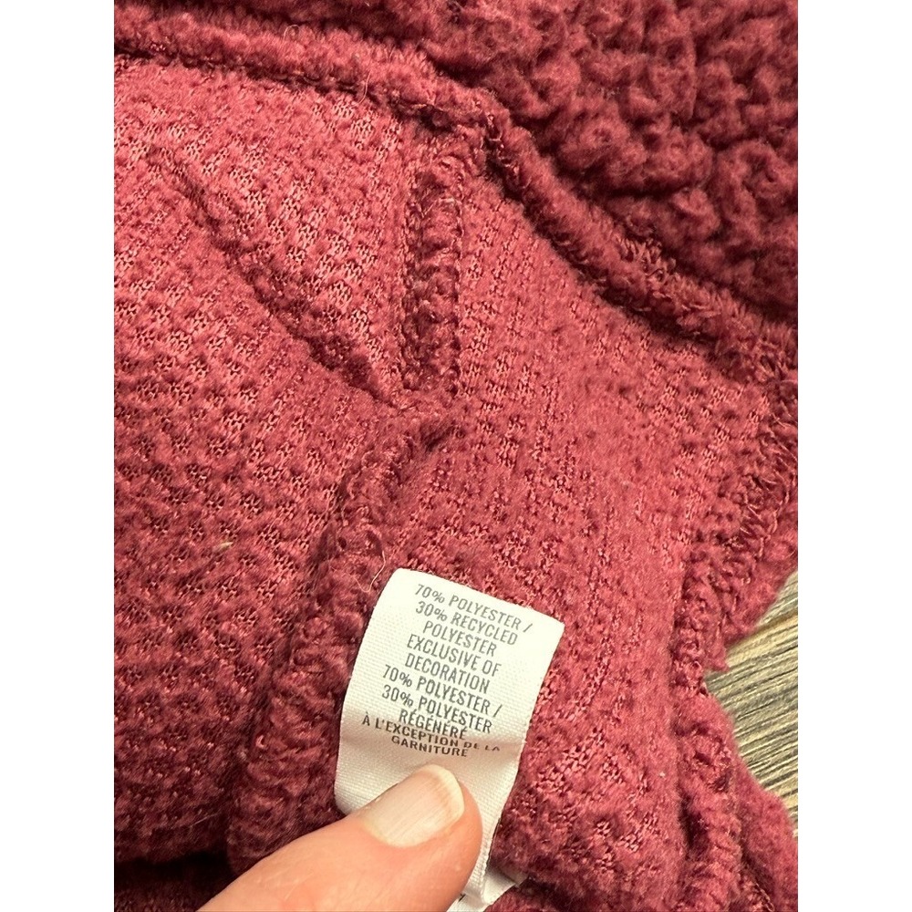 Aerie Women's‎ Sherpa pullover 1/4 zip Sweater Jacket Super Soft Wine Color Sz M - Picture 11 of 11